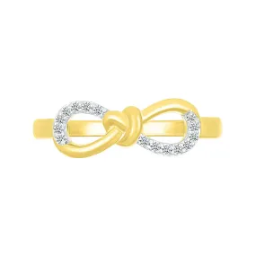 1/10 CTW Diamond Infinity Ring in 10KT Yellow Gold