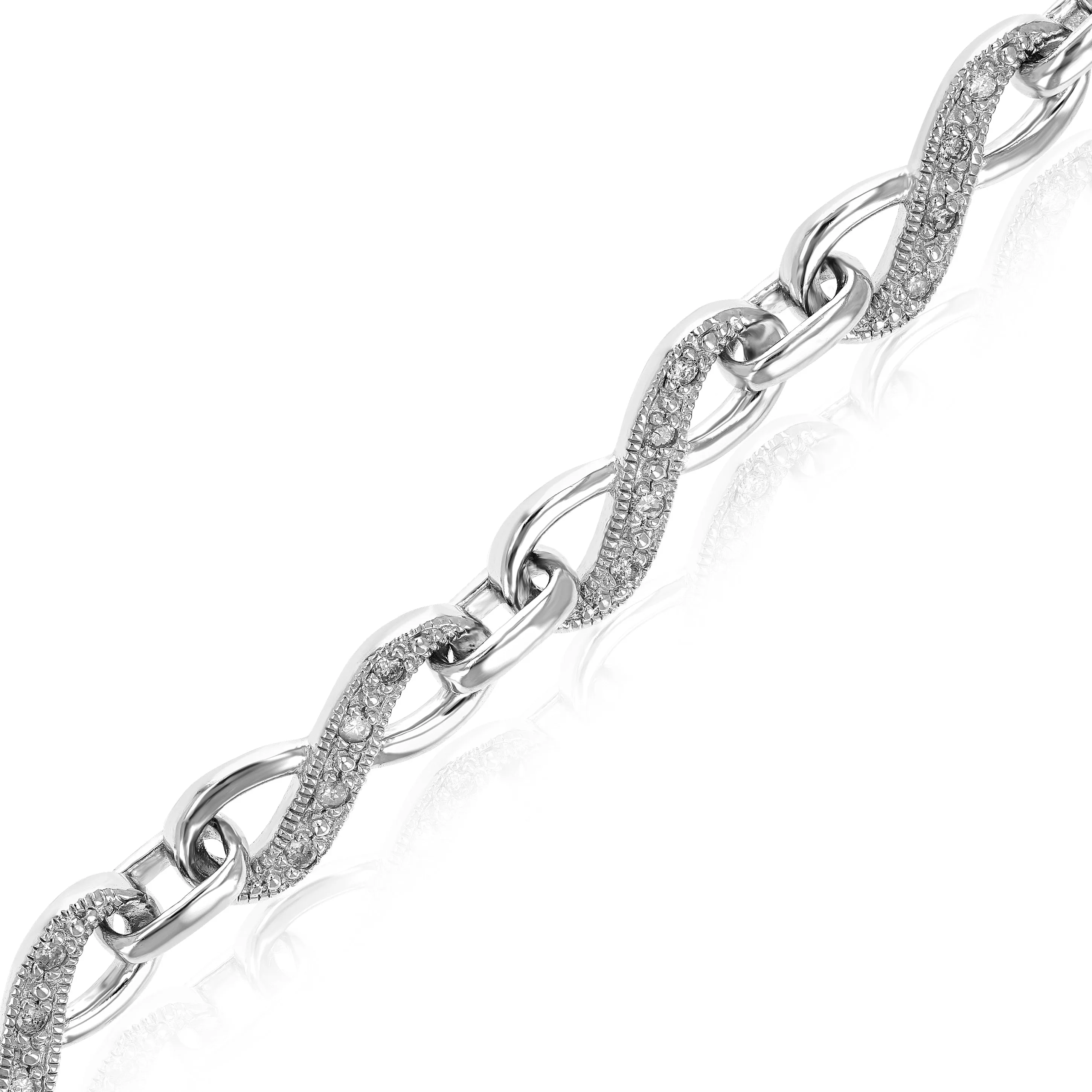 1/2 cttw Diamond Infinity Link Tennis Bracelet in Sterling Silver