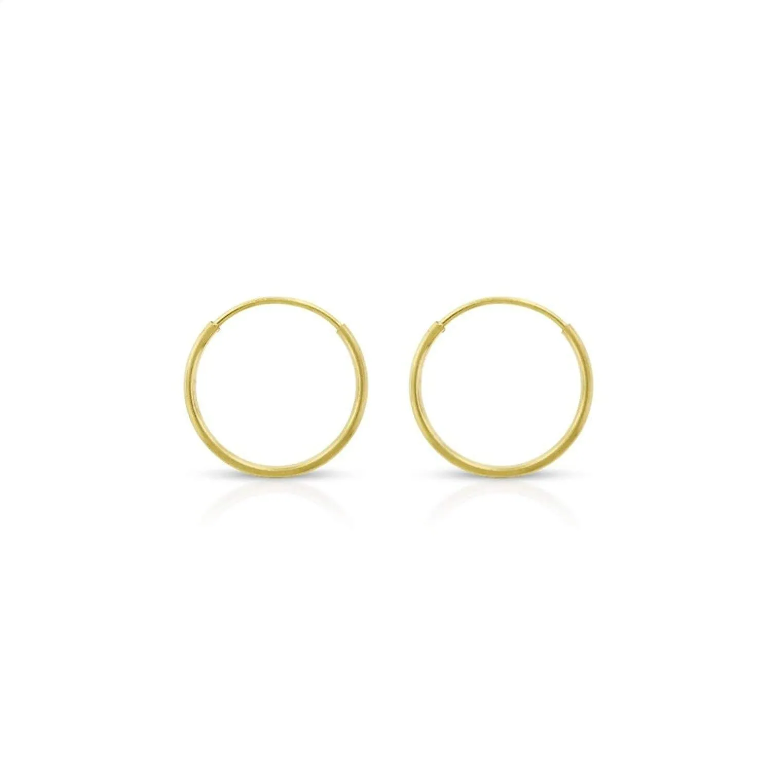 14k Solid Gold Endless Hoop Earrings Sizes 10mm - 20mm and 3-Pair Sets, 14k Gold Thin Hoop Earrings, Cartilage Earrings, Helix Earring, Nose Hoop, Tragus Earring, 100% Real 14k Gold