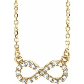 14K Yellow 1/10 CTW Natural Diamond Infinity 16 1/2" Necklace
