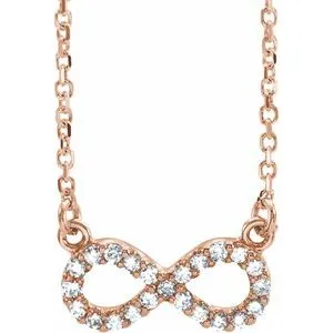 14K Yellow 1/10 CTW Natural Diamond Infinity 16 1/2" Necklace