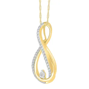 1/6 CTW Diamond Infinity 18-inch Pendant in 10KT Yellow Gold