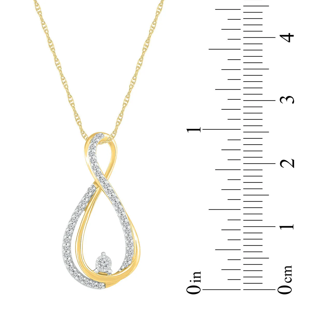 1/6 CTW Diamond Infinity 18-inch Pendant in 10KT Yellow Gold