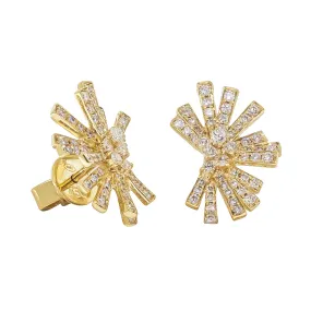 18ct Yellow Gold .67ct Diamond Asteroid Earrings