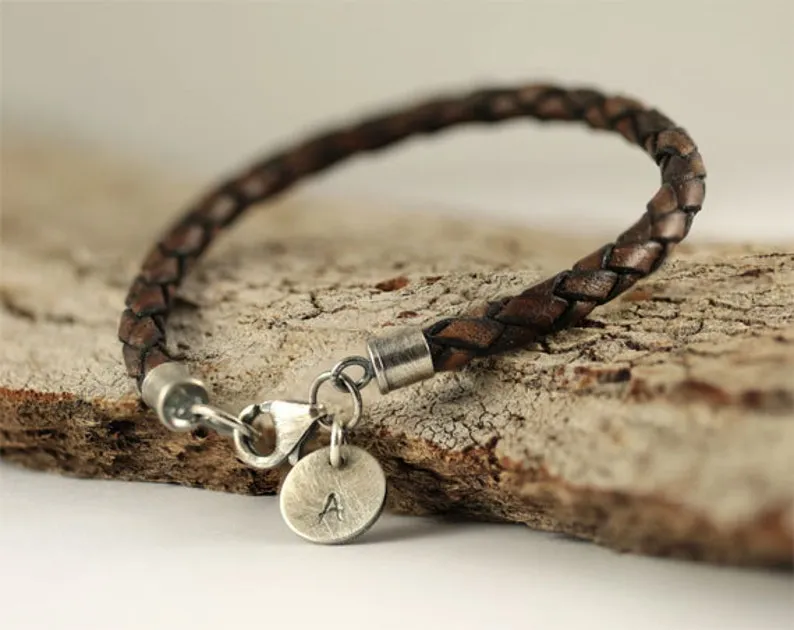 3rd anniversary gift, personalized leather bracelets for her, romantic wife gift, 3 year anniversary, three year gift, anniversary gift