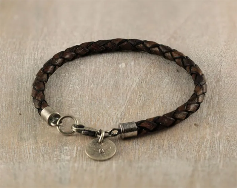 3rd anniversary gift, personalized leather bracelets for her, romantic wife gift, 3 year anniversary, three year gift, anniversary gift