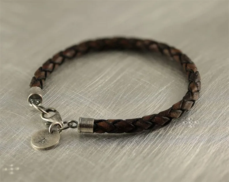 3rd anniversary gift, personalized leather bracelets for her, romantic wife gift, 3 year anniversary, three year gift, anniversary gift