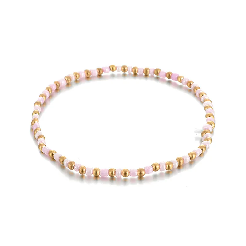 5pcs/sets Colorful Crystal Stone Tassel Anklets Bracelets for Women