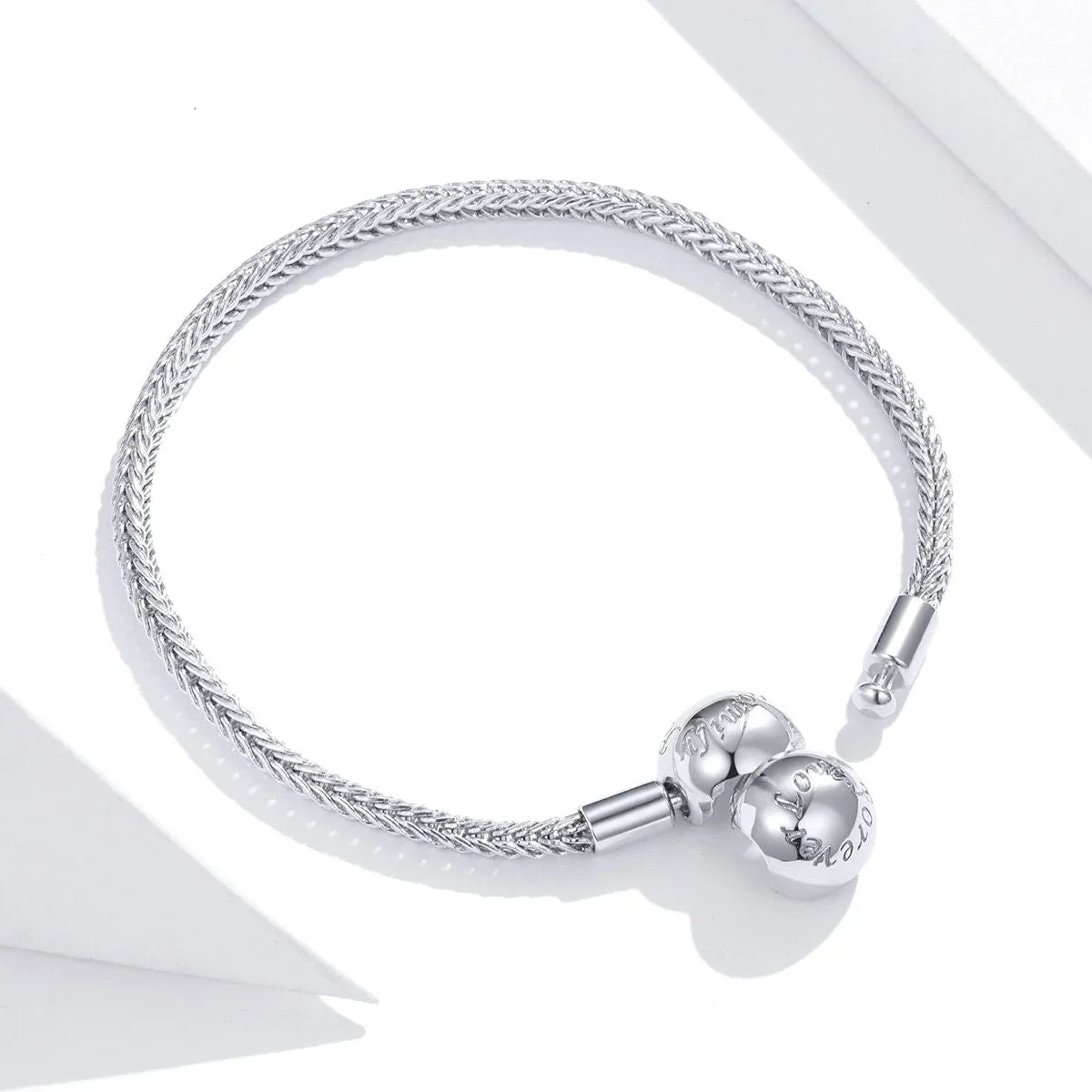 925 Silver Love Forever Snake Chain Bracelet