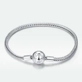 925 Silver Love Forever Snake Chain Bracelet