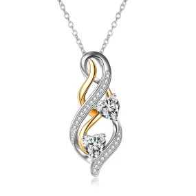 925 Sterling Silver Infinity Drop Necklaces for Women,Mother Day Zirconia Pendant Necklace Chain Mum Birthday Jewellery Gifts For Women Girls Mum Daughter