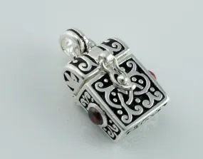 925 Sterling Silver Locket Antique Style Filigree Secret Box Pendant