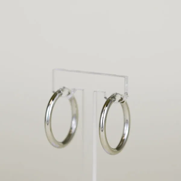 9ct White Gold Chunky Large 25mm Hoop Earrings