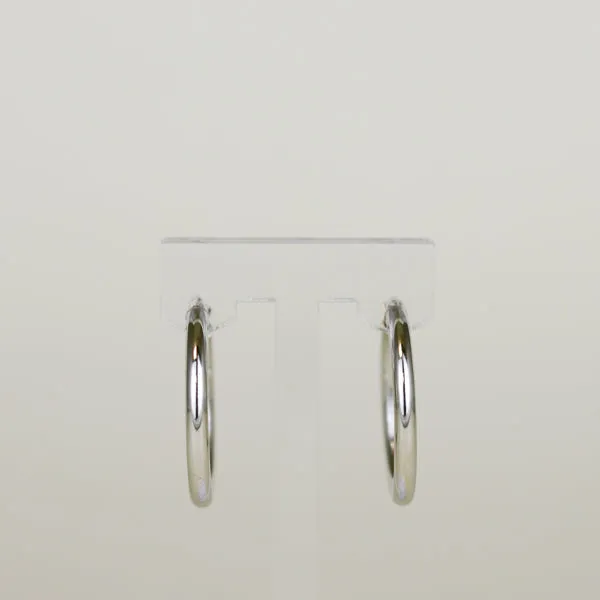 9ct White Gold Chunky Large 25mm Hoop Earrings