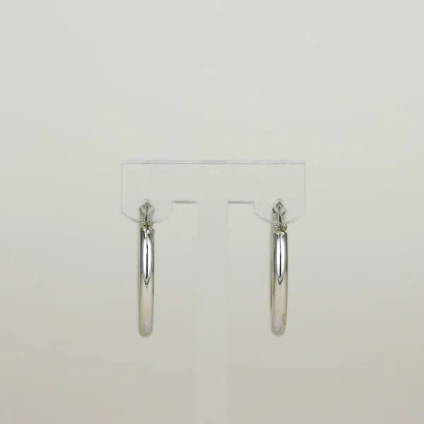 9ct White Gold Chunky Large 25mm Hoop Earrings