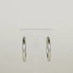 9ct White Gold Chunky Large 25mm Hoop Earrings