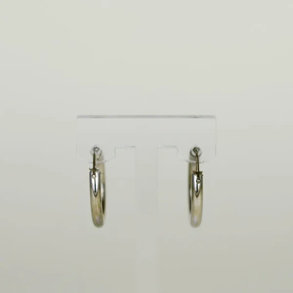 9ct White Gold Chunky Medium 20mm Hoop Earrings