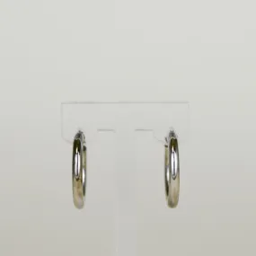 9ct White Gold Chunky Medium 20mm Hoop Earrings