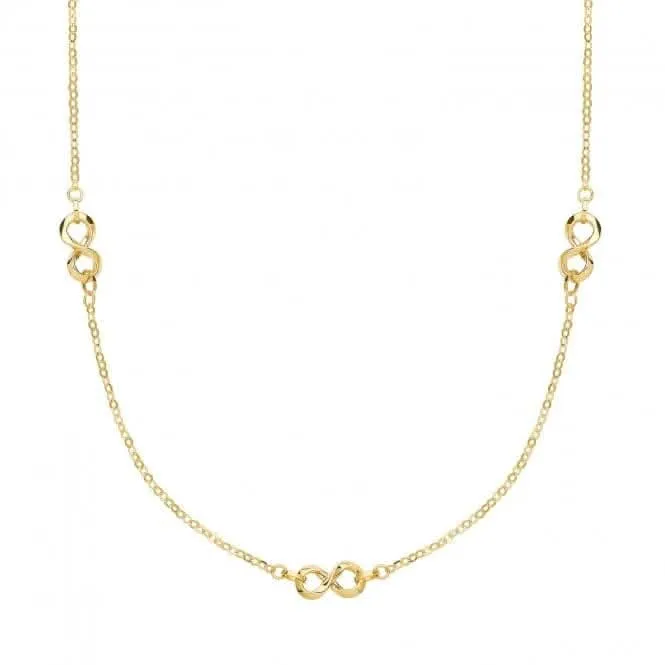 9ct Yellow Gold Infinity Necklet NK403