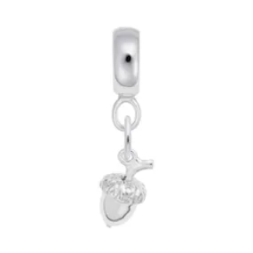 Acorn Charm Dangle Bead In Sterling Silver