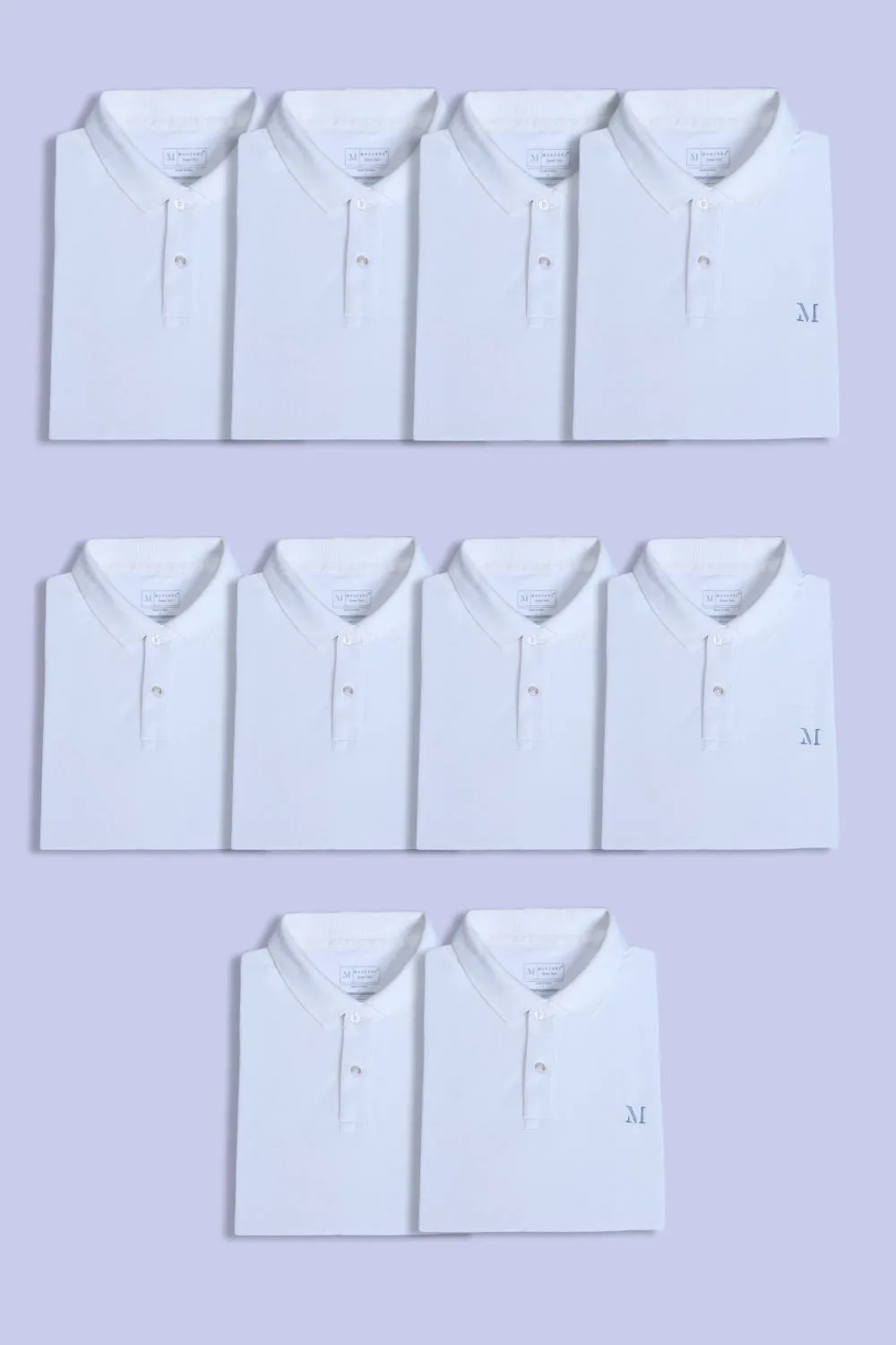 All White Polos Pack Of 10