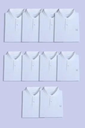 All White Polos Pack Of 10