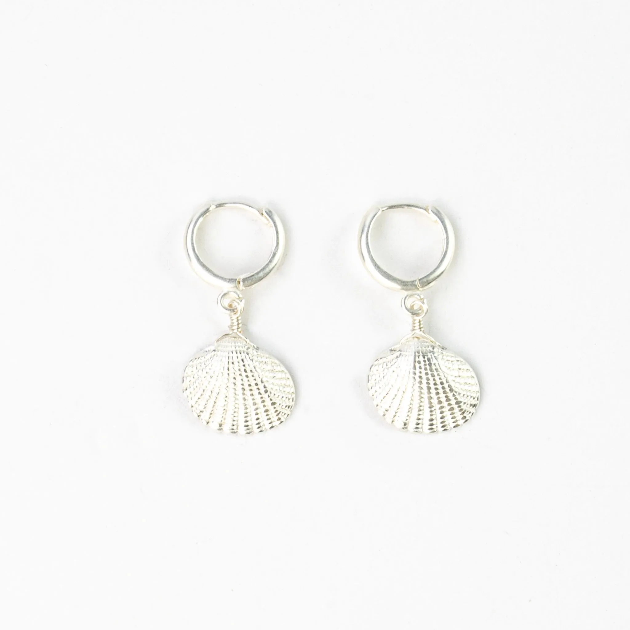 Asri Seashell Plated Huggie Hoop Earrings