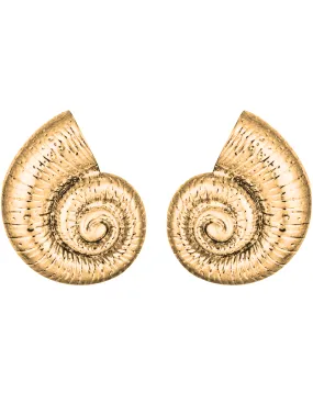 Austin Blaze Nautilus Gold Seashell Earrings
