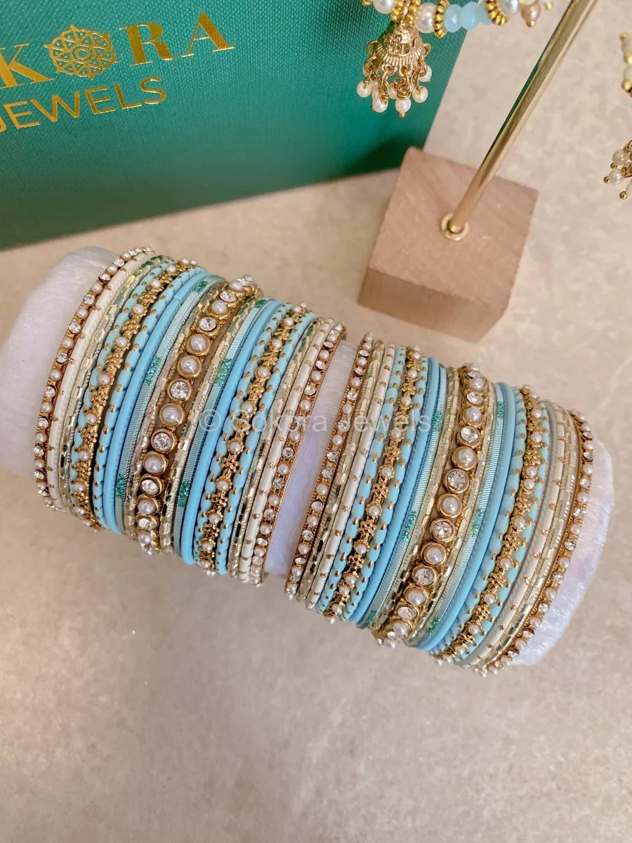 Bangles & Earring set - Blue