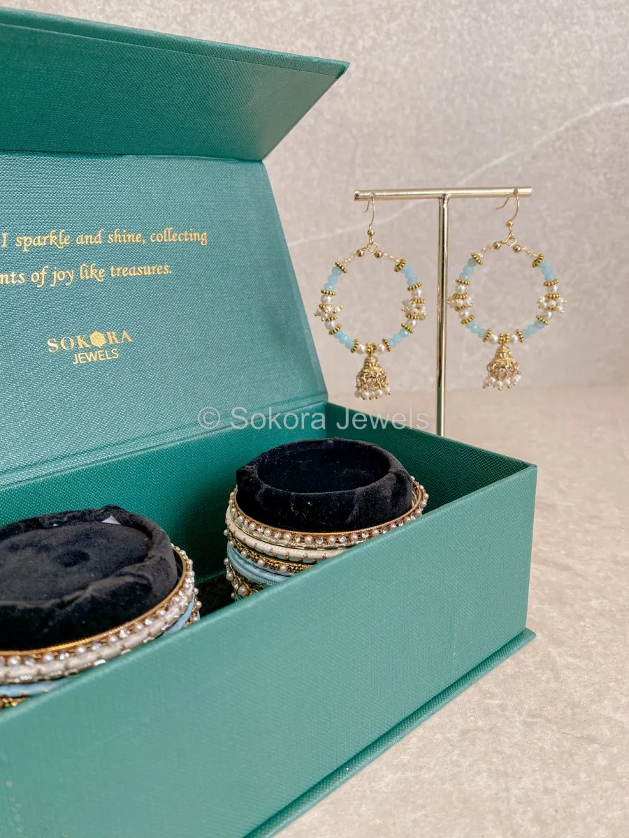 Bangles & Earring set - Blue