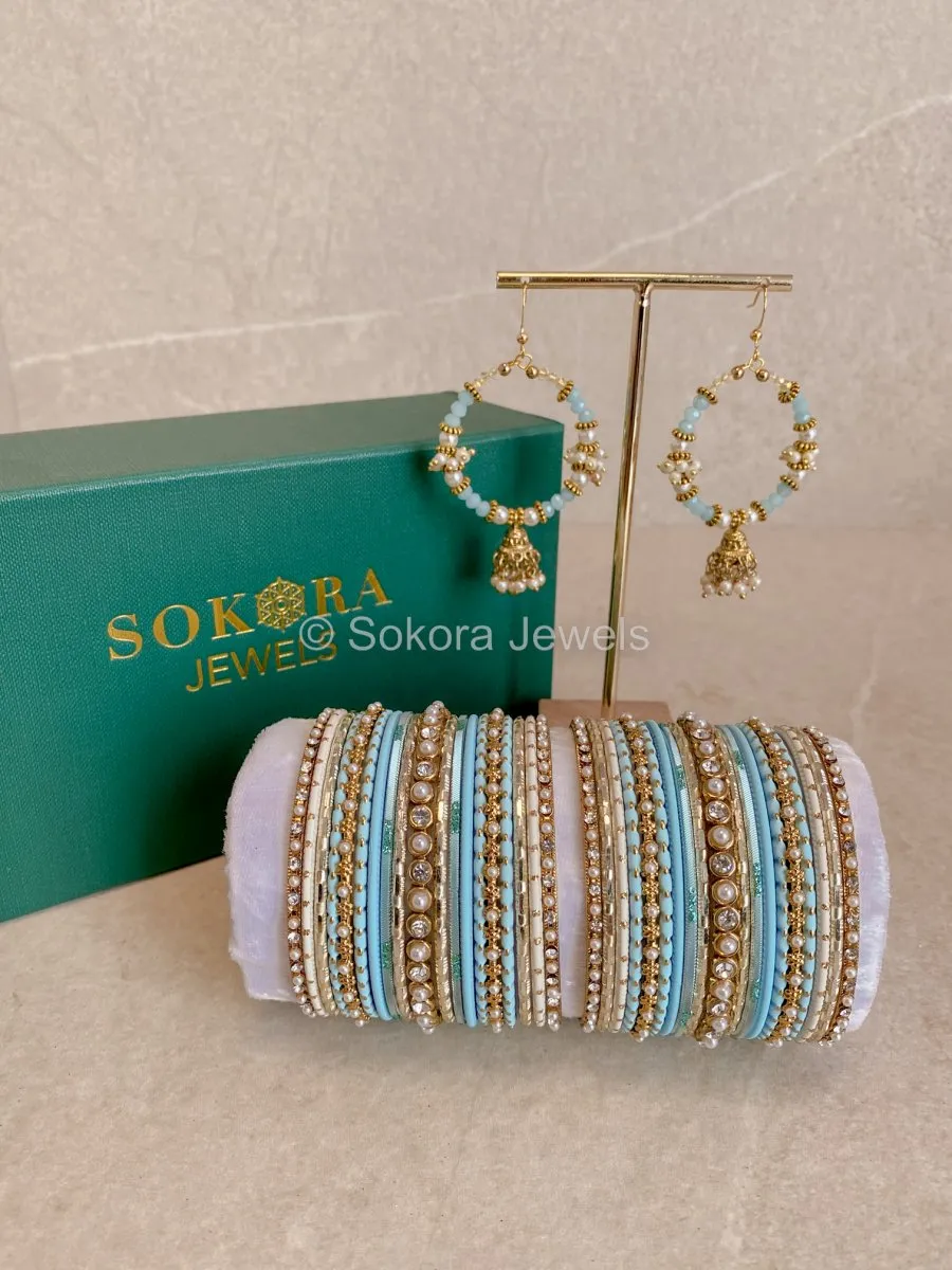 Bangles & Earring set - Blue