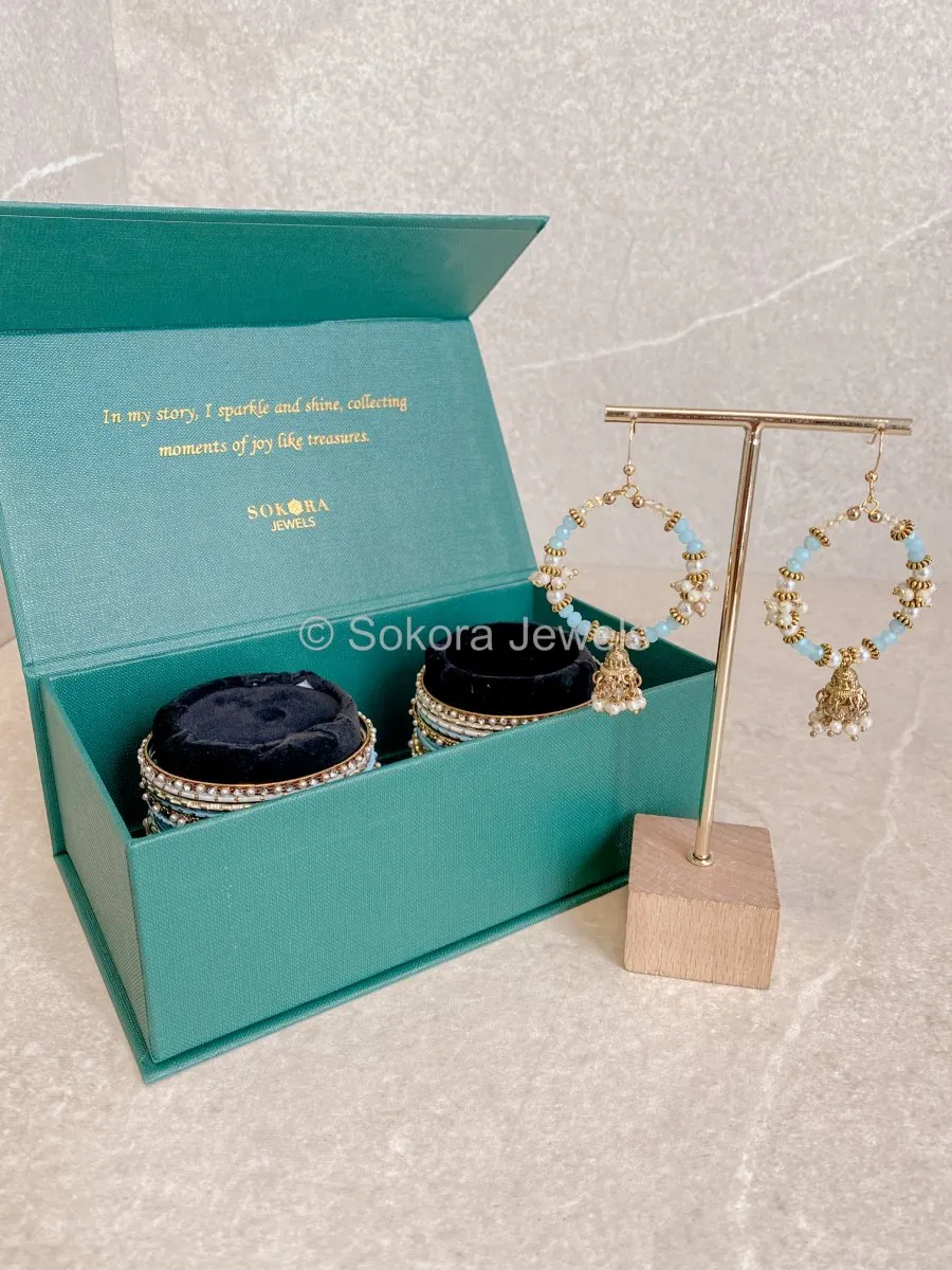 Bangles & Earring set - Blue