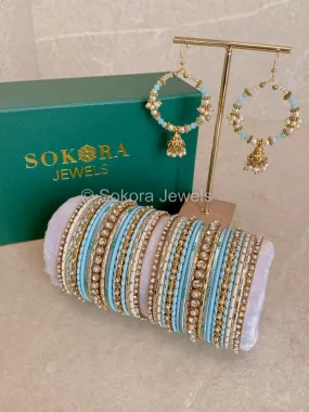 Bangles & Earring set - Blue
