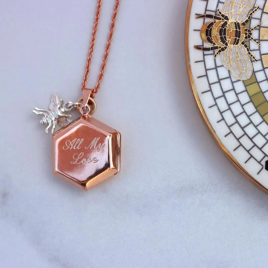 Bee Locket Rose Gold   Photos