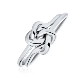 Best Friends Celtic Love Knots Infinity Silver Ring Sterling Oxidized Band