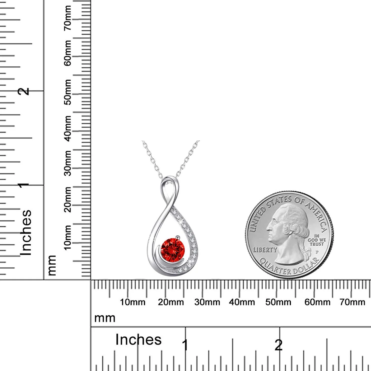 Birthday Gifts for Wife July Birthstone Jewelry for Mom Ruby Necklace Women Sterling Silver Endless Love Infinity Jewelry Endless Love Infinity Red Ruby Necklace