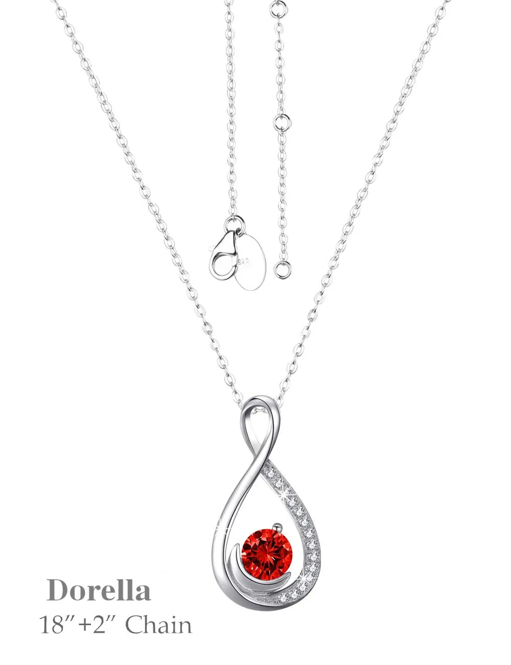Birthday Gifts for Wife July Birthstone Jewelry for Mom Ruby Necklace Women Sterling Silver Endless Love Infinity Jewelry Endless Love Infinity Red Ruby Necklace