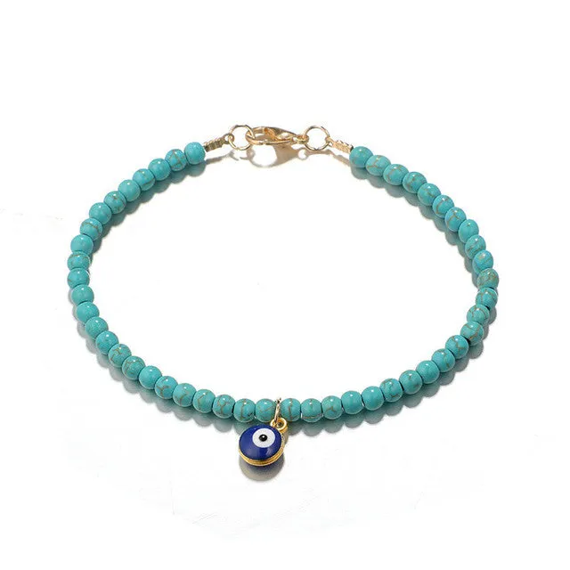 Bohemian Turkish Eye Charm Anklets for Women