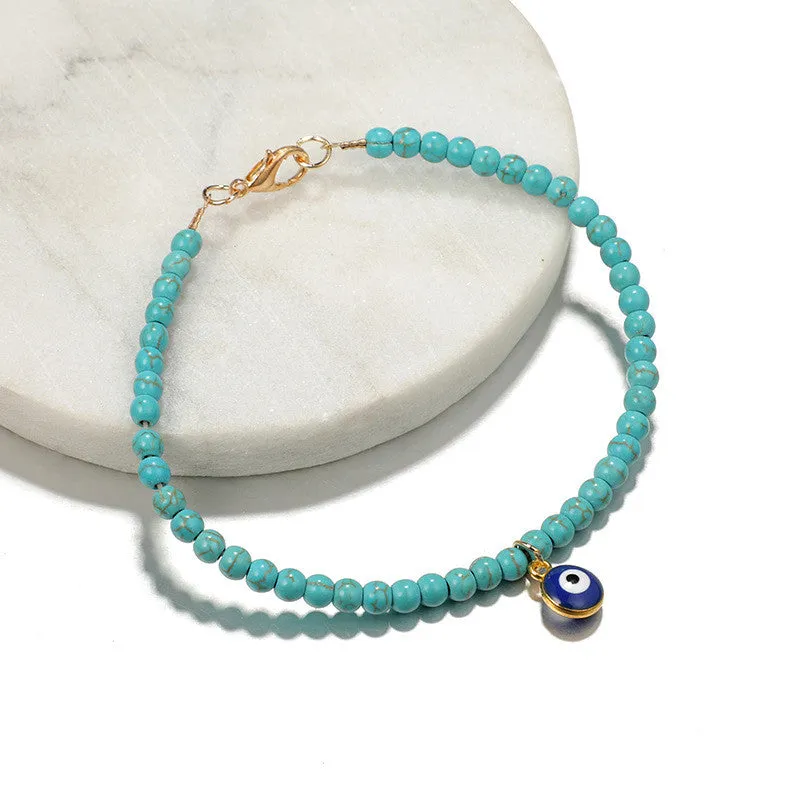 Bohemian Turkish Eye Charm Anklets for Women