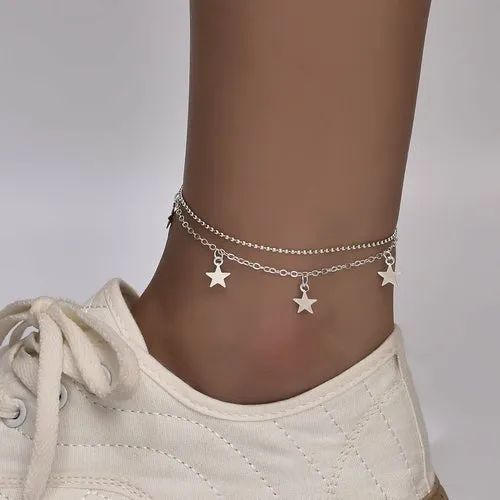 Boho Butterfly Charm Anklet - Hypoallergenic Gold/Silver Plated, Adjustable Length