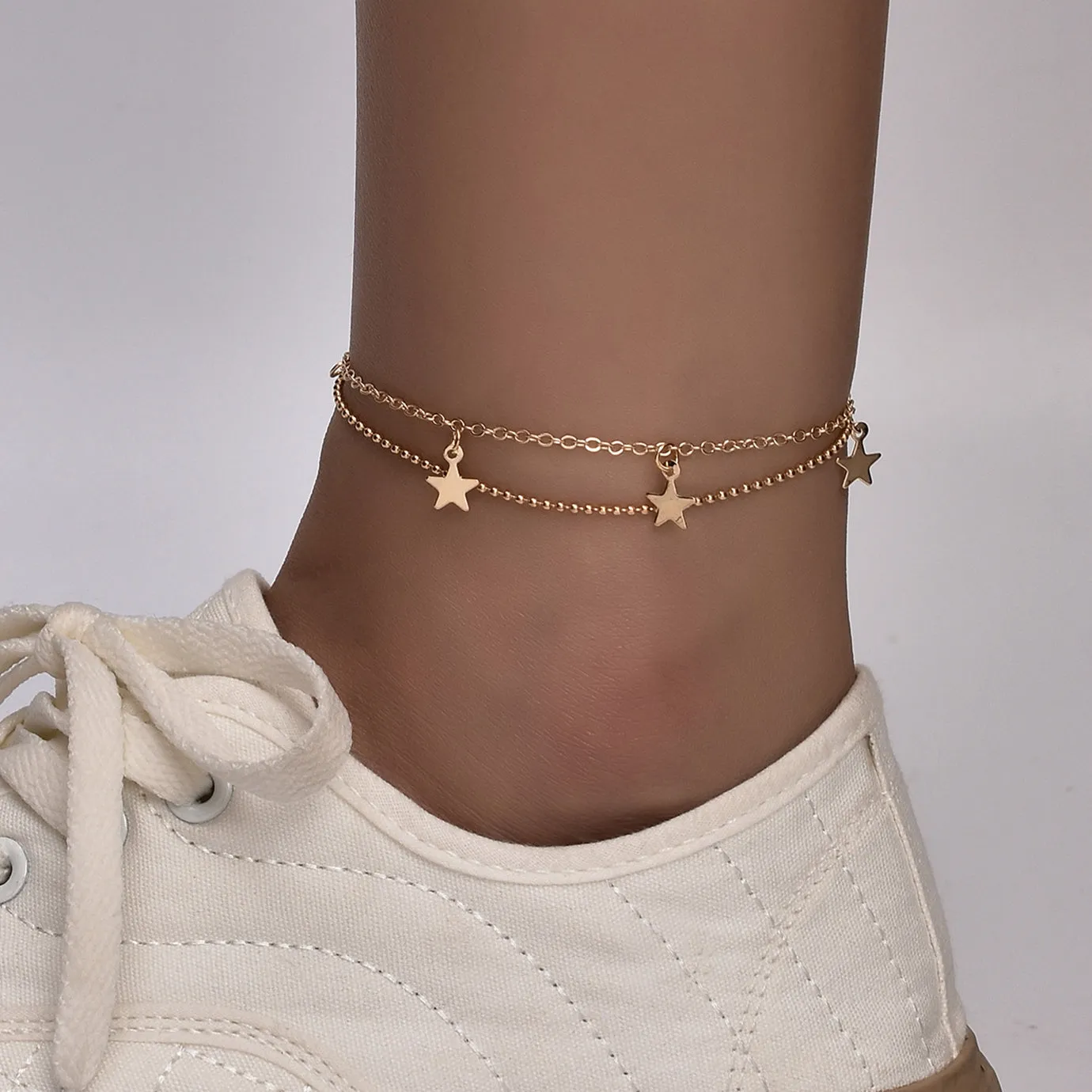 Boho Butterfly Charm Anklet - Hypoallergenic Gold/Silver Plated, Adjustable Length