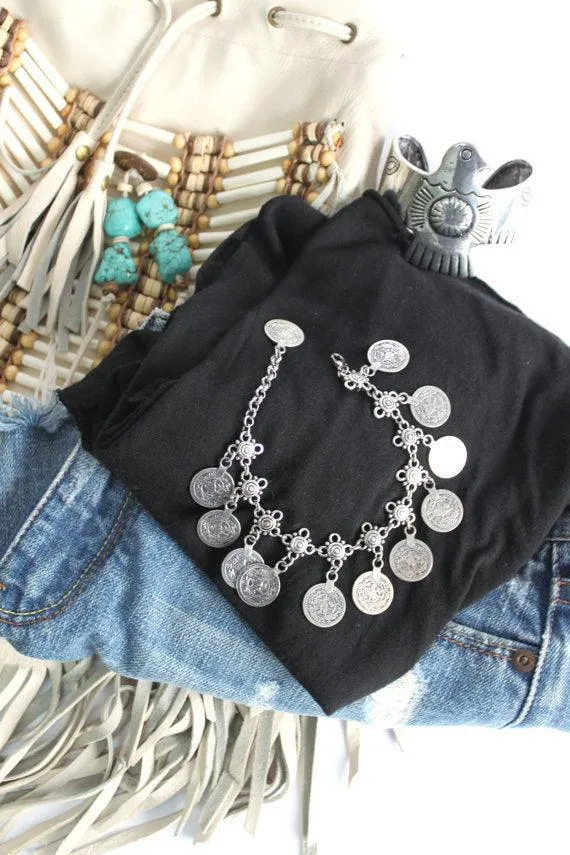 BohoLux Tassel Anklet