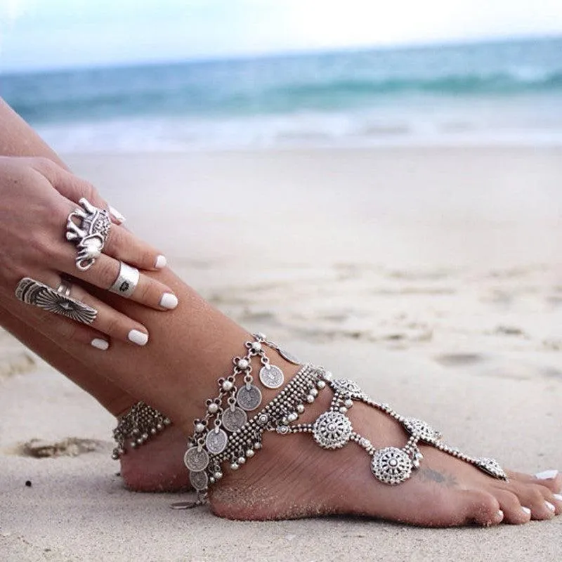 BohoLux Tassel Anklet