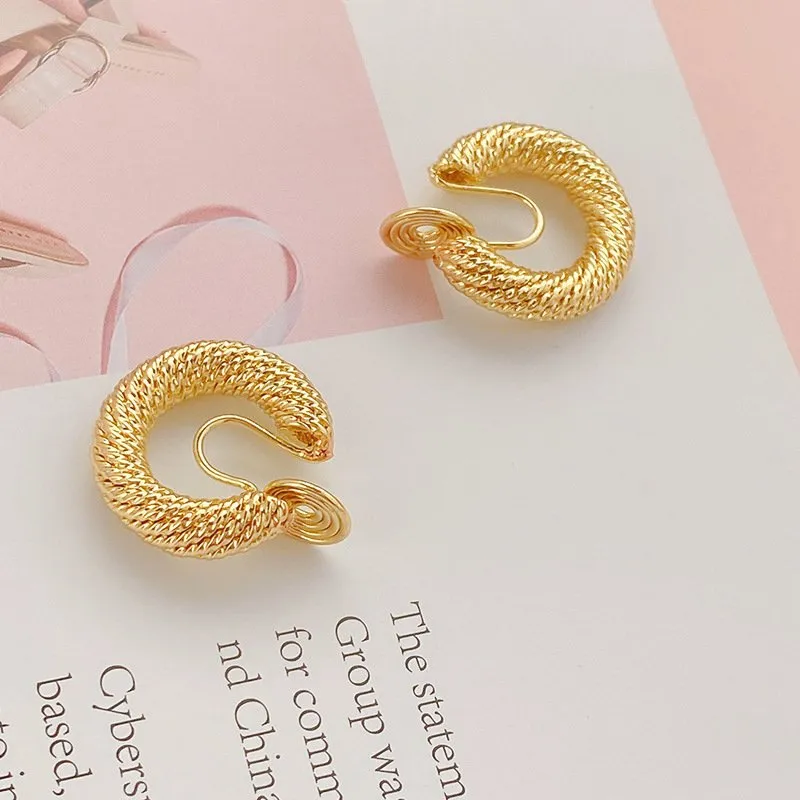 Braided Clip On Hoop Earring