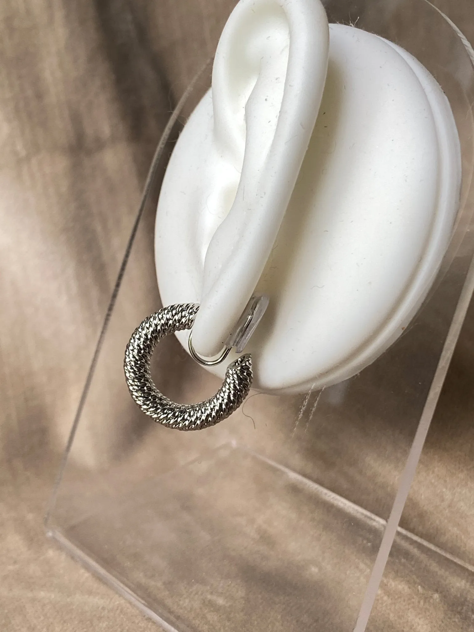 Braided Clip On Hoop Earring