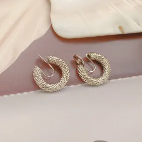 Braided Clip On Hoop Earring