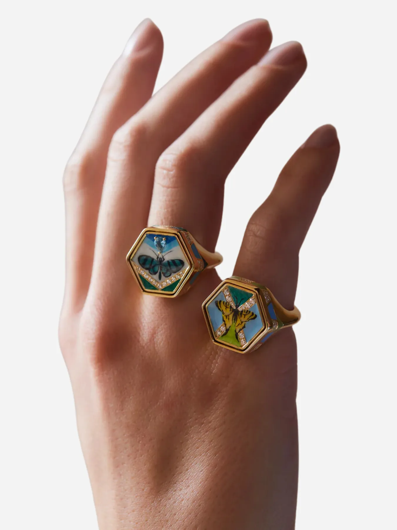 Butterflies Green Ring
