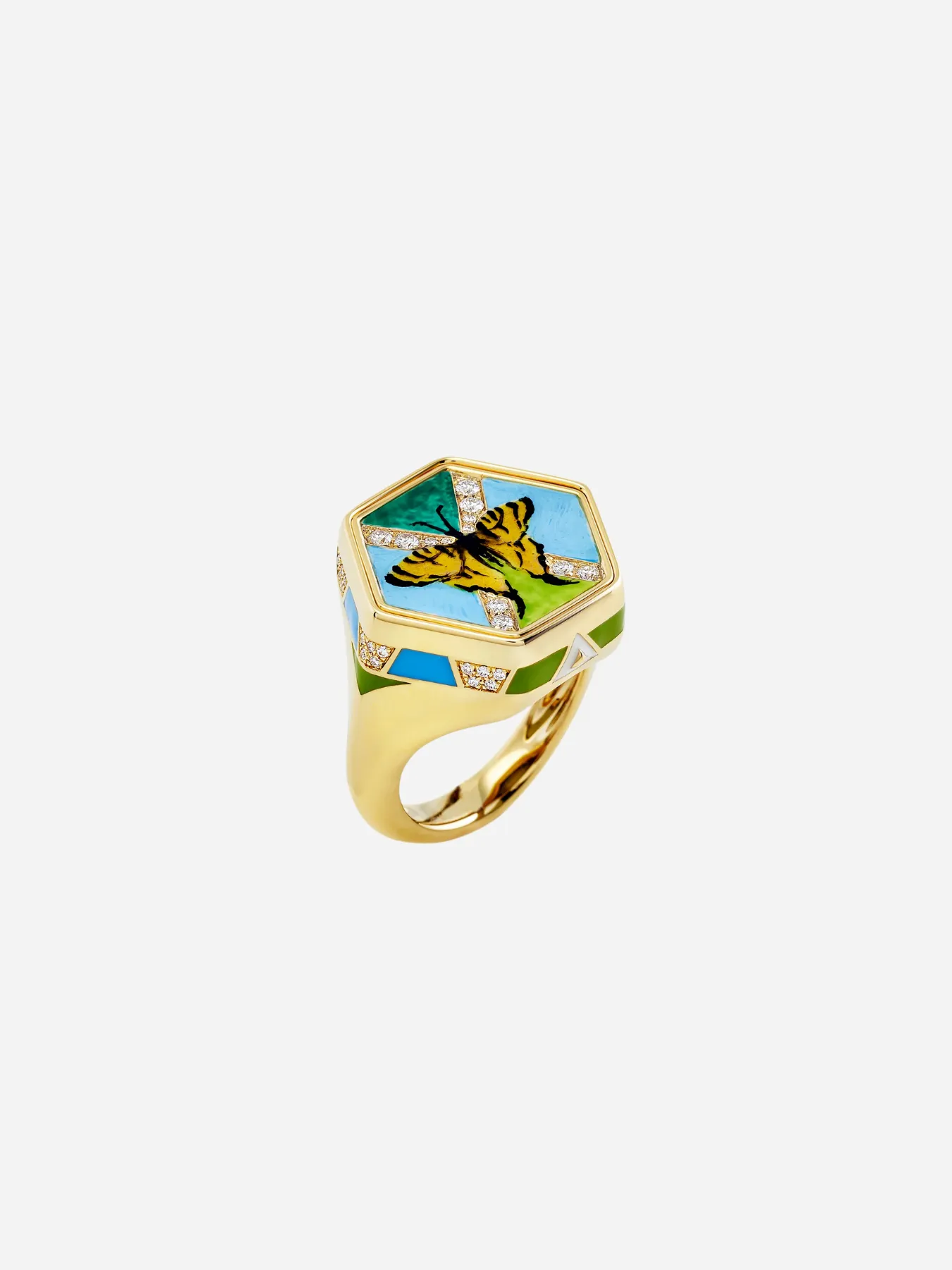 Butterflies Green Ring