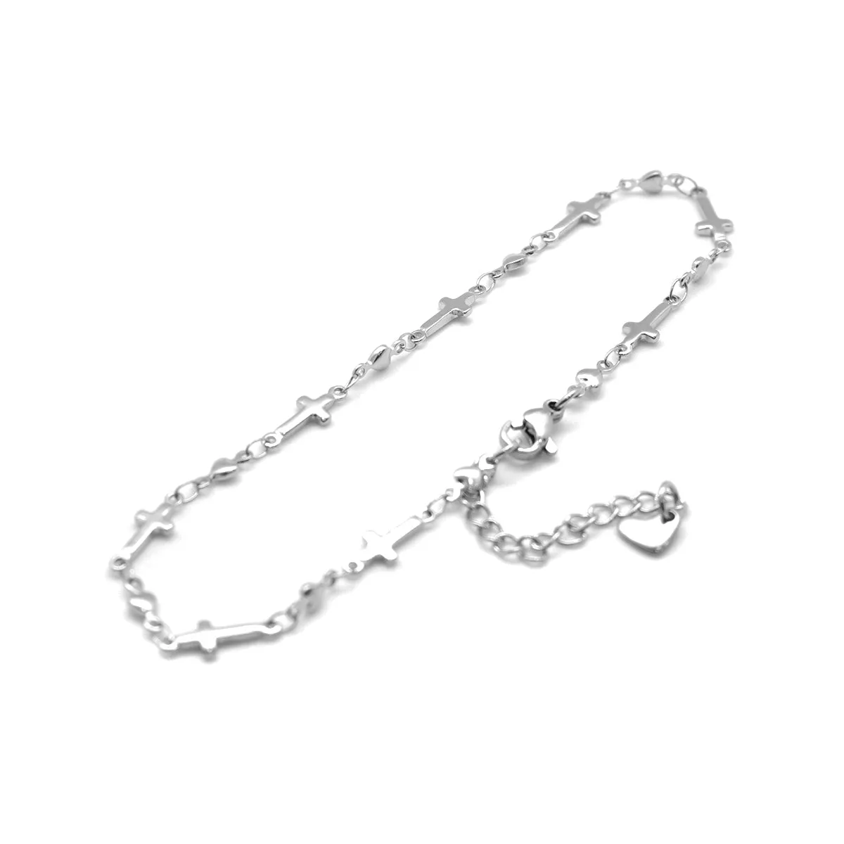 Charm Cross Anklet 304 Stainless Steel Silver Color Anklet Bracelet