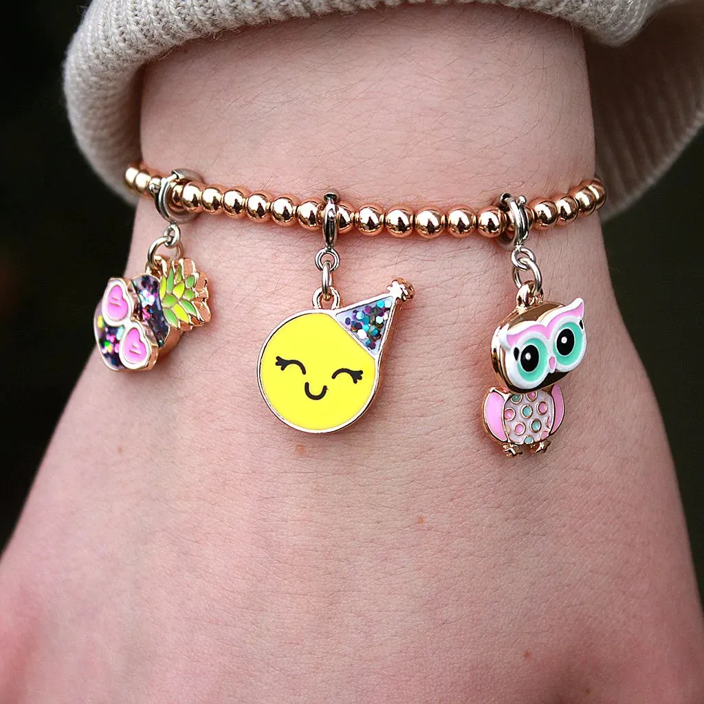 Charm It ! Gold Stretch Bead Bracelet